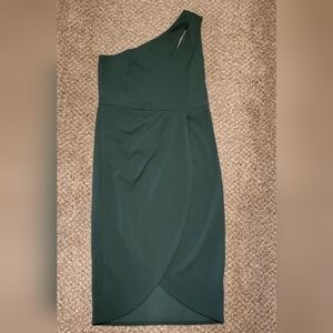 Prettygarden One Shoulder Ruched Bodycon Dress | Cutout Slit Wrap Midi Dress